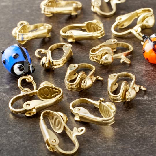 Buy in Bulk 12 Packs: 26 (312 total) Gold Clip-On Earrings